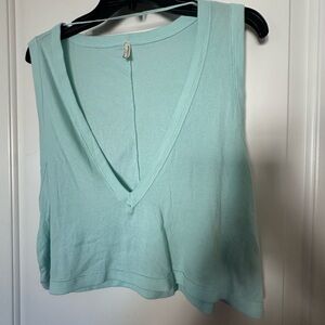 Free People Seafoam V-Neck Cropped Tank